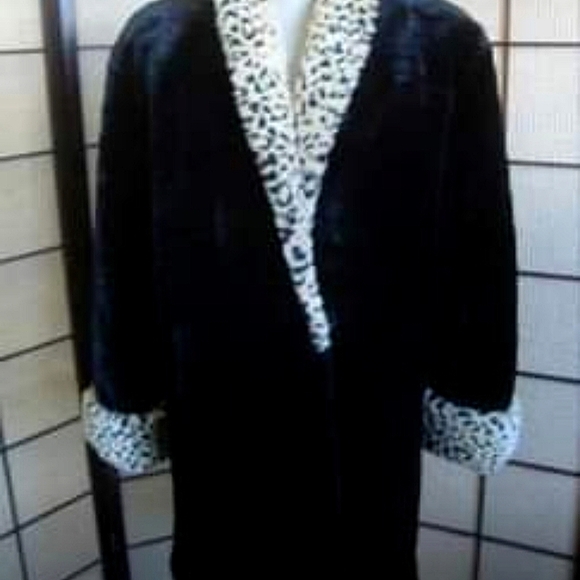 NEW FAUX FUR COAT WITH LEOPARD ANIMAL PRINT SIZE MEDIUM - Picture 10 of 13